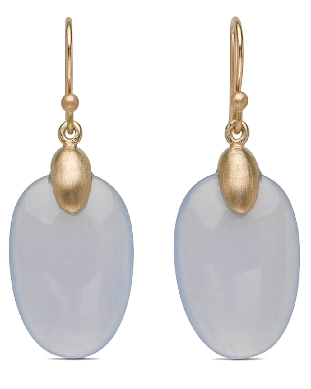 Blue Chalcedony Small Chip Earrings