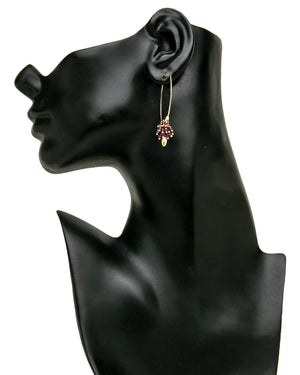 Garnet Hoop Cluster Earrings
