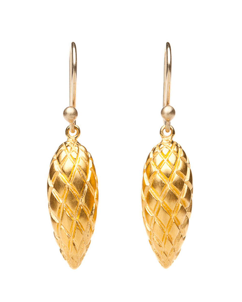Gold Pine Cone Earrings