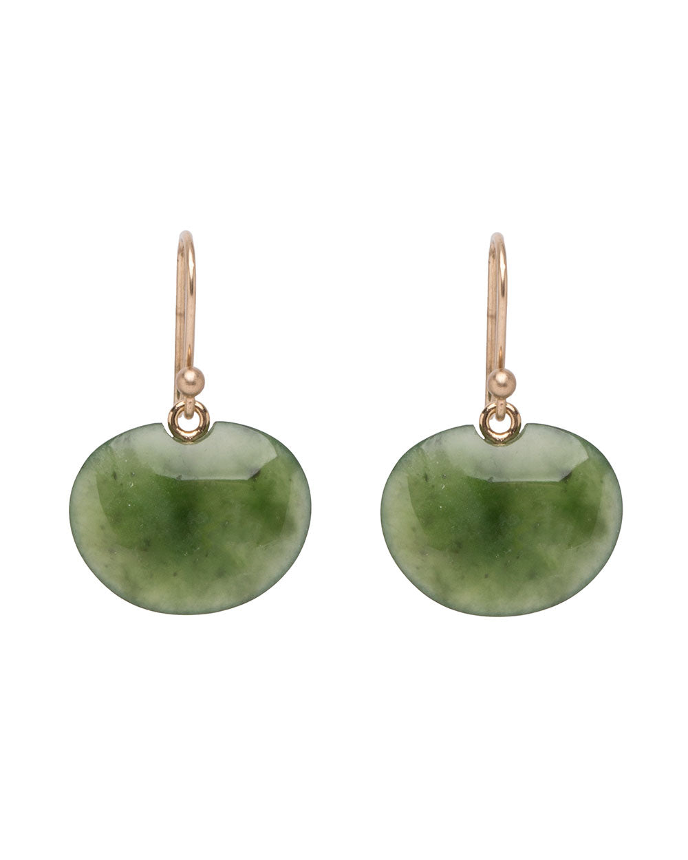 Green Jade Lilypad Earrings