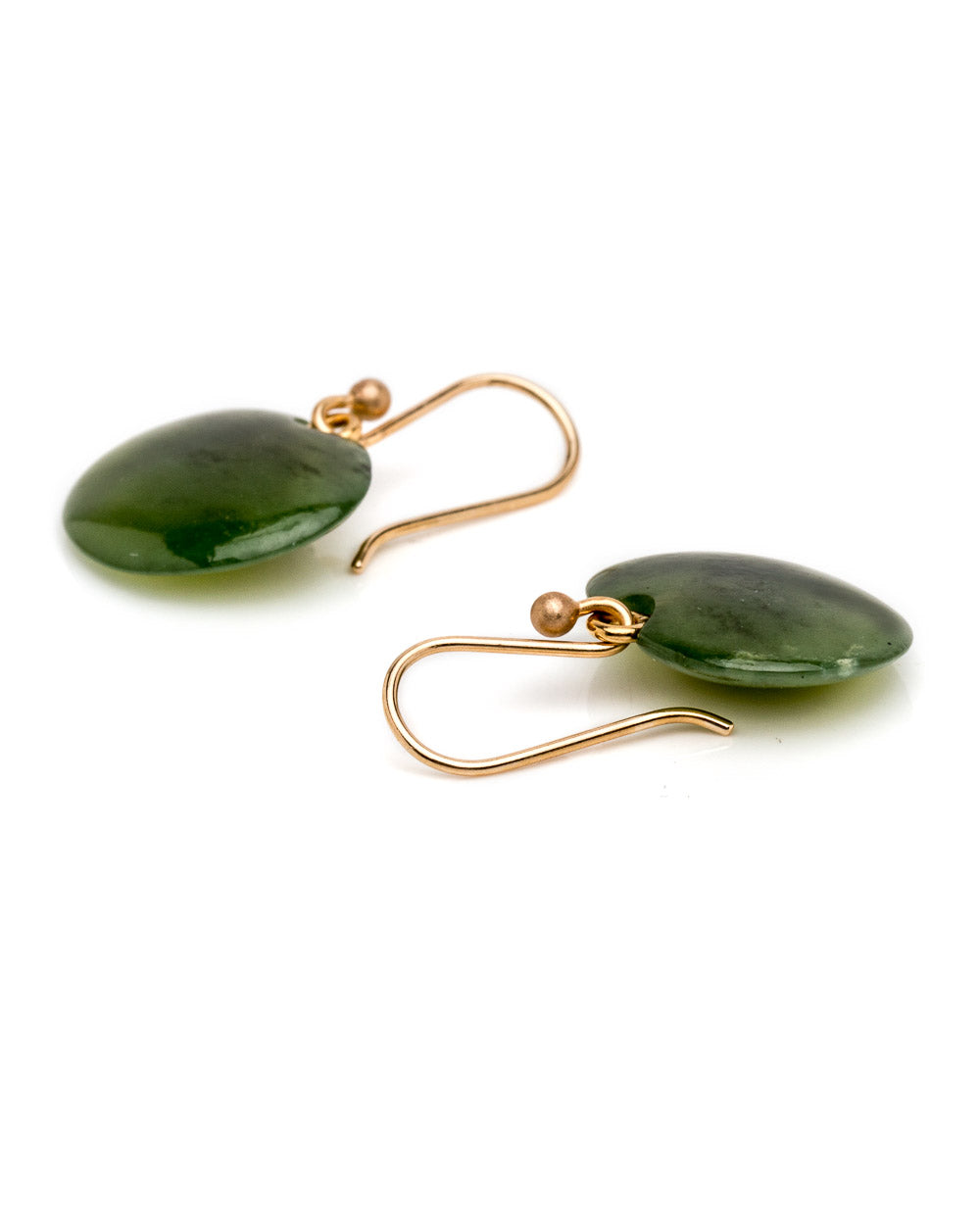 Green Jade Lilypad Earrings