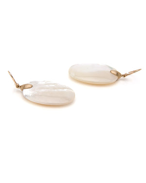 Gold Mother of Pearl Large Chip Earrings