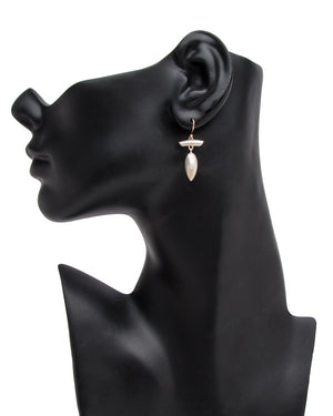 Silver T-Bar Acorn Earrings
