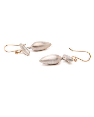 Silver T-Bar Acorn Earrings