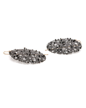 Oxidized Small Queen Anne Lace Earrings