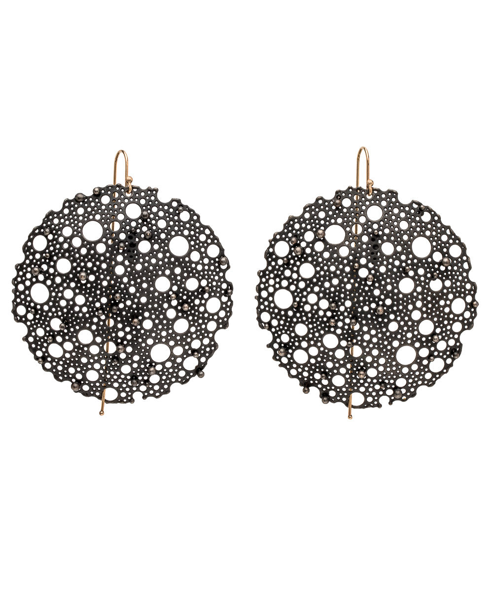 Oxidized Small Queen Anne Lace Earrings