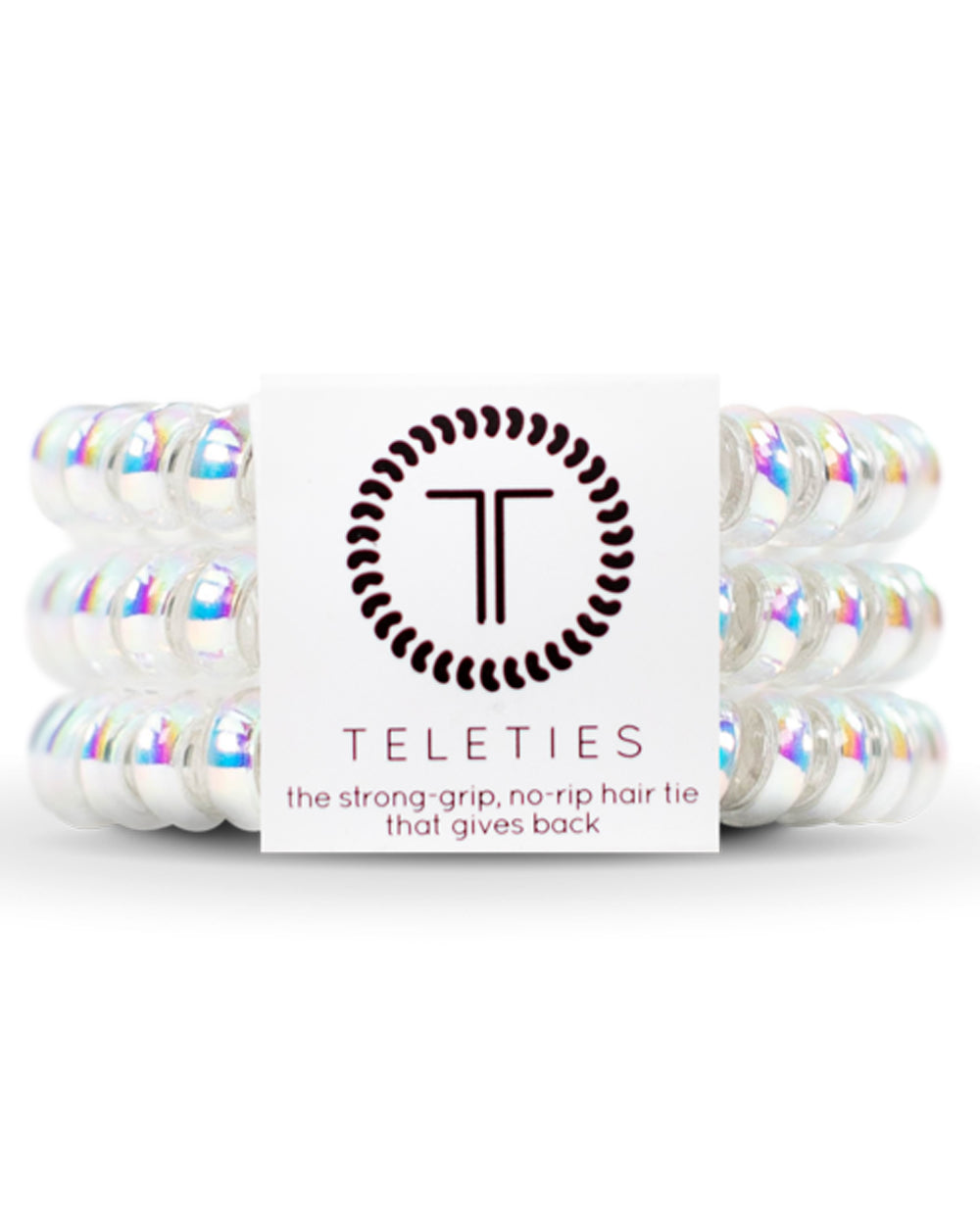 Holographic White Small Spiral Hair Ties