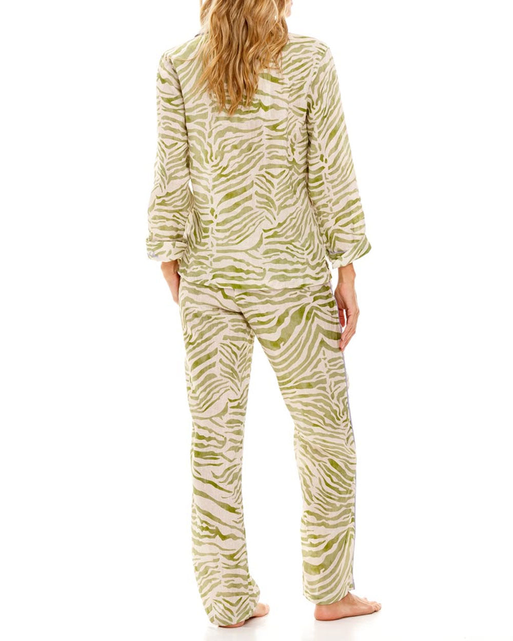 Emma Pajama Set in Olive Zebra