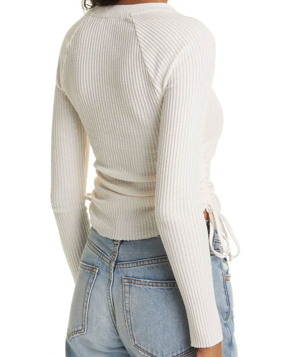 Jumbo Stark Ruched Side Thermal Top in Shell