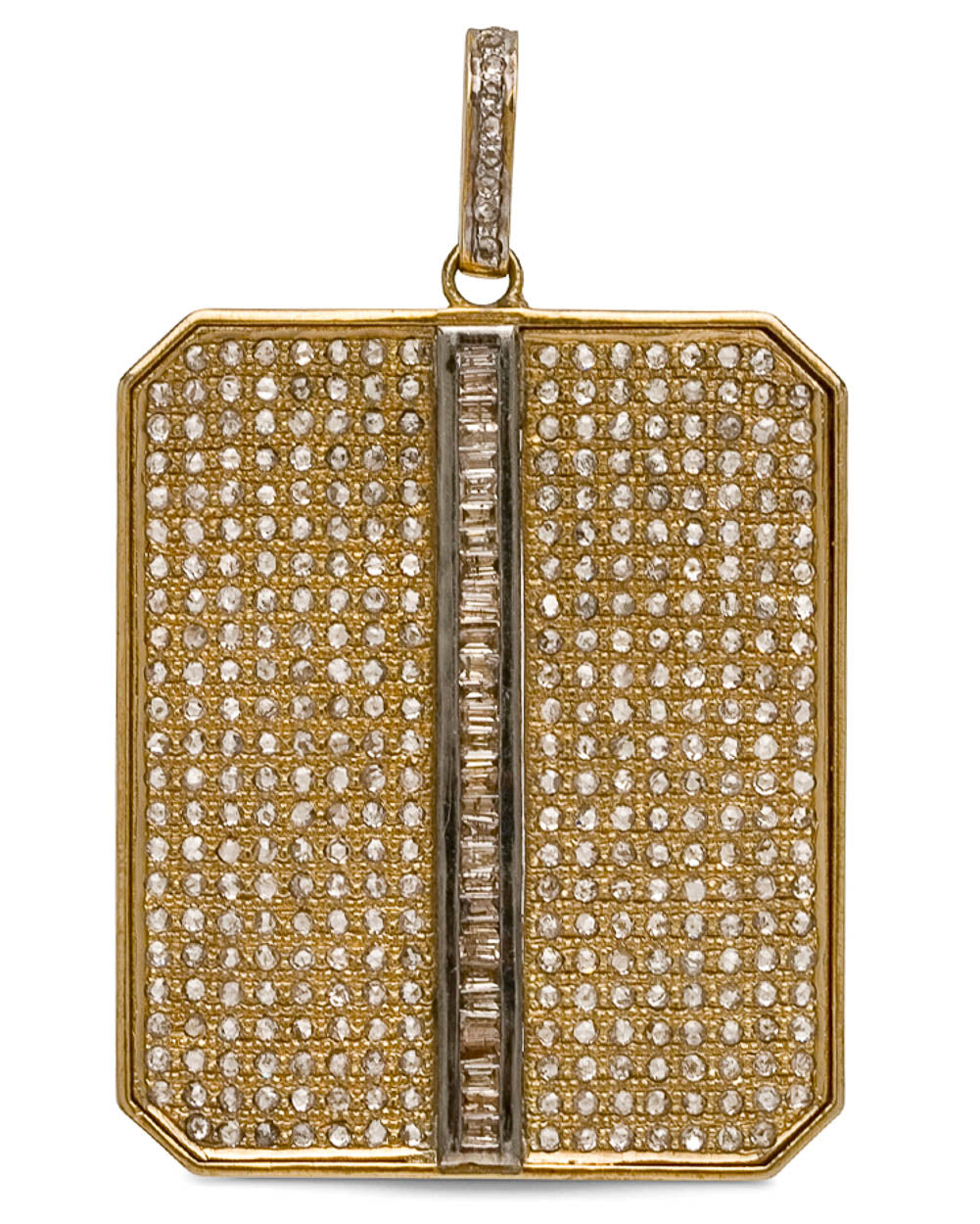 Brass Baguette Diamond Center Pendant