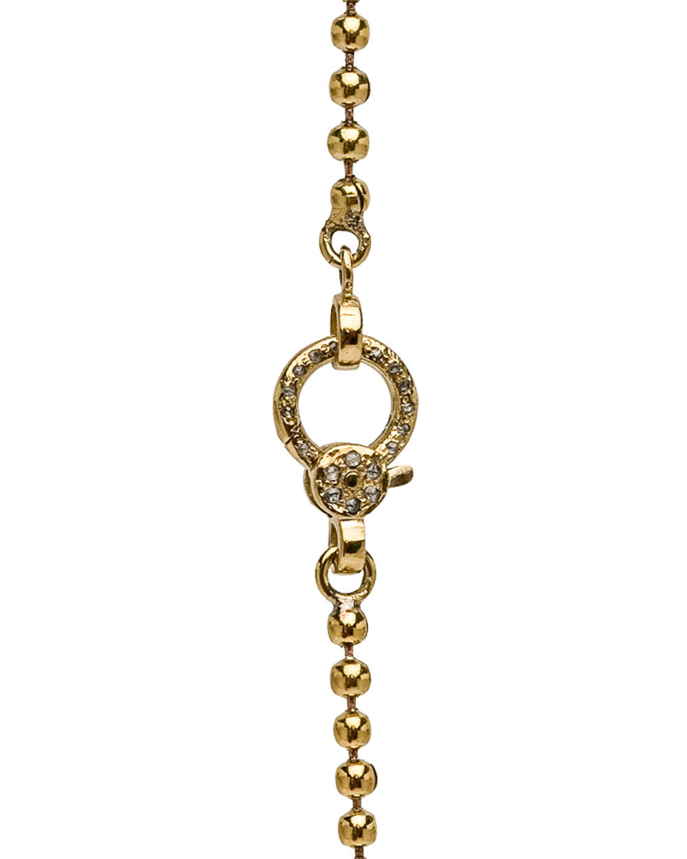 Brass Ball Bead Diamond Clasp Short Link Necklace