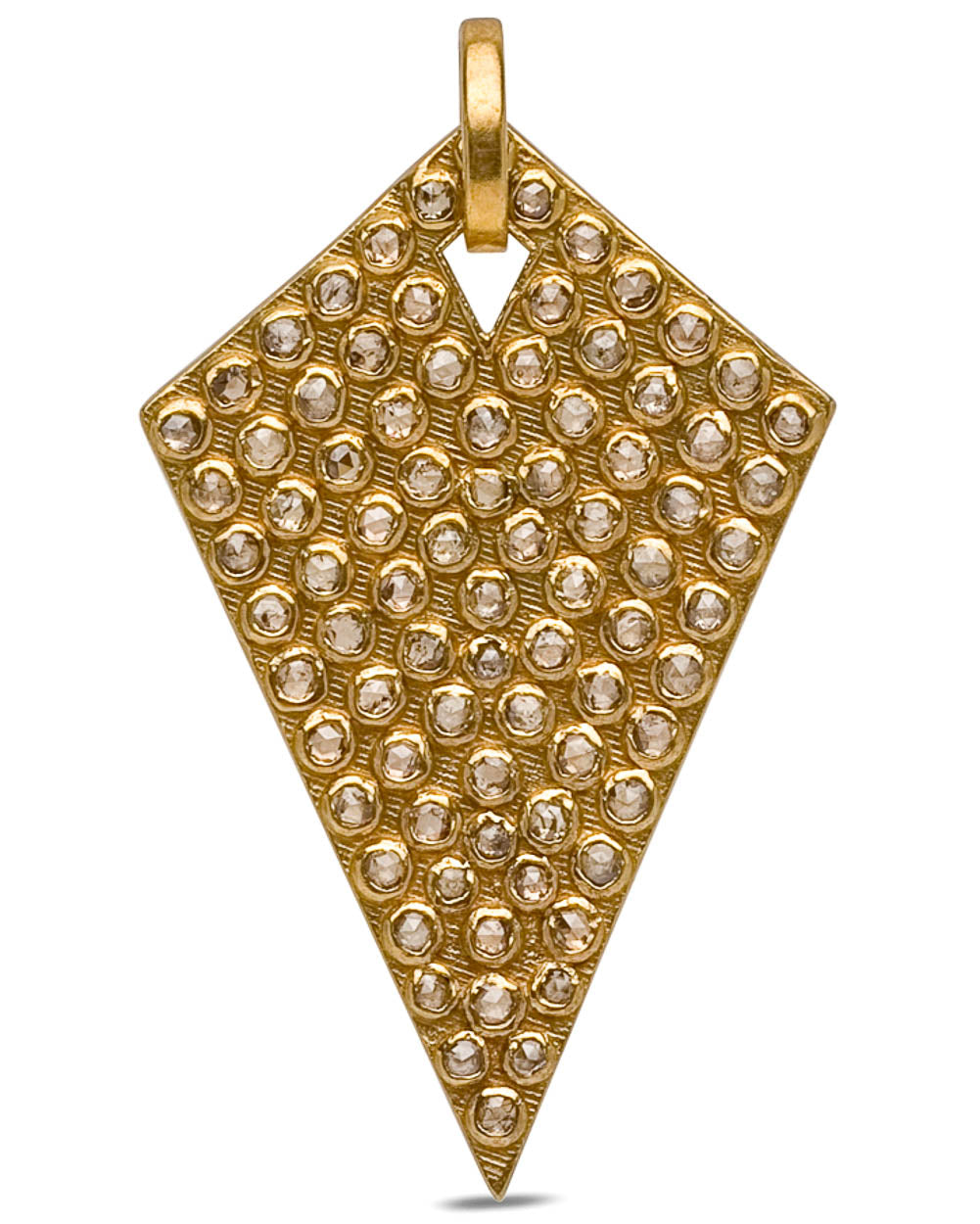 Brass and Diamond Kite Pendant