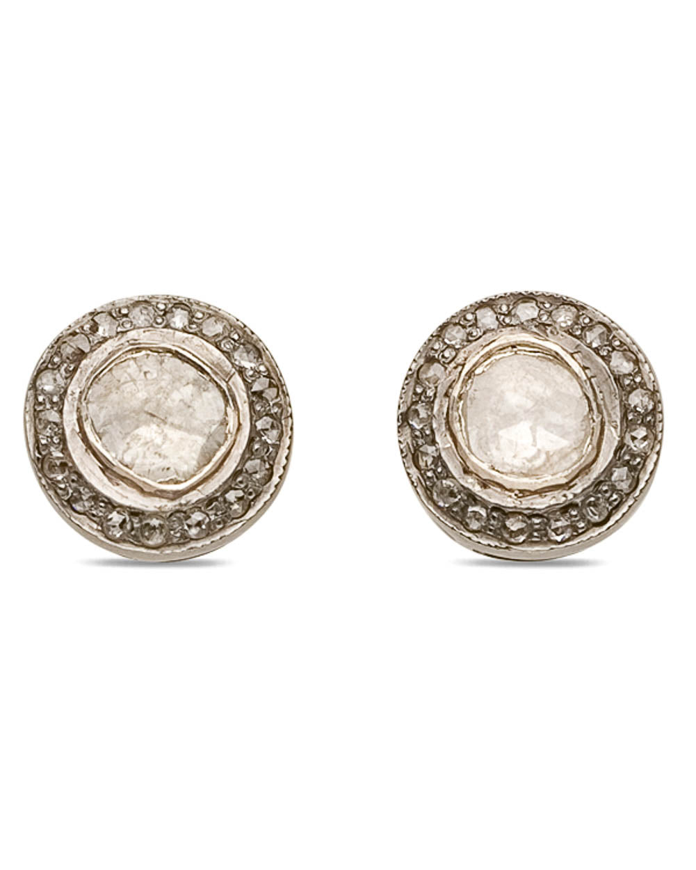 Sterling Silver Diamond Small Stud Earrings