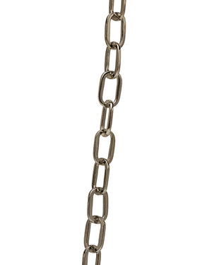 Silver Large Link Diamond Clasp Long Necklace
