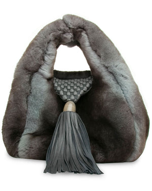 Menemsha Small Fur Bag in Steel