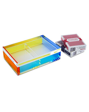 Multicolor Lucite Card Box Set