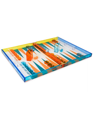 Turquoise and Orange Backgammon Set