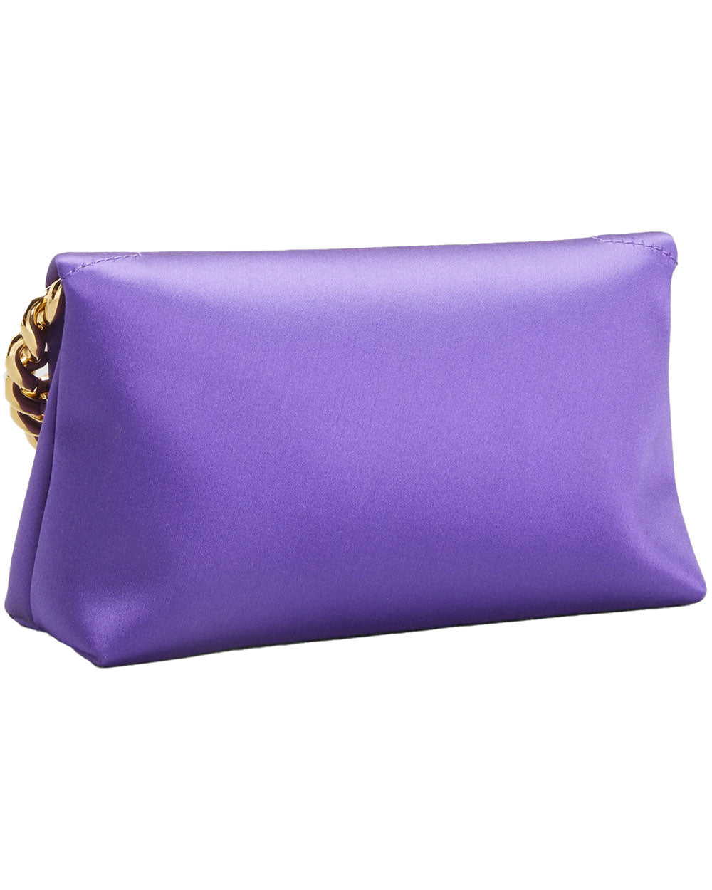 Satin Mini Chain Shoulder Bag in African Violet