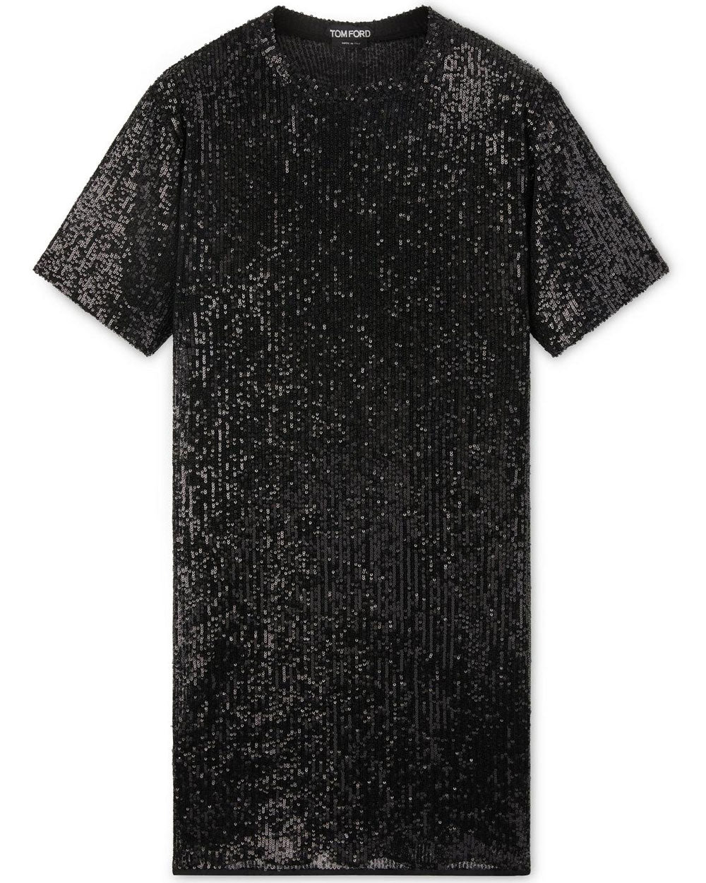 Black All Over Sequin Mini Shirt Dress