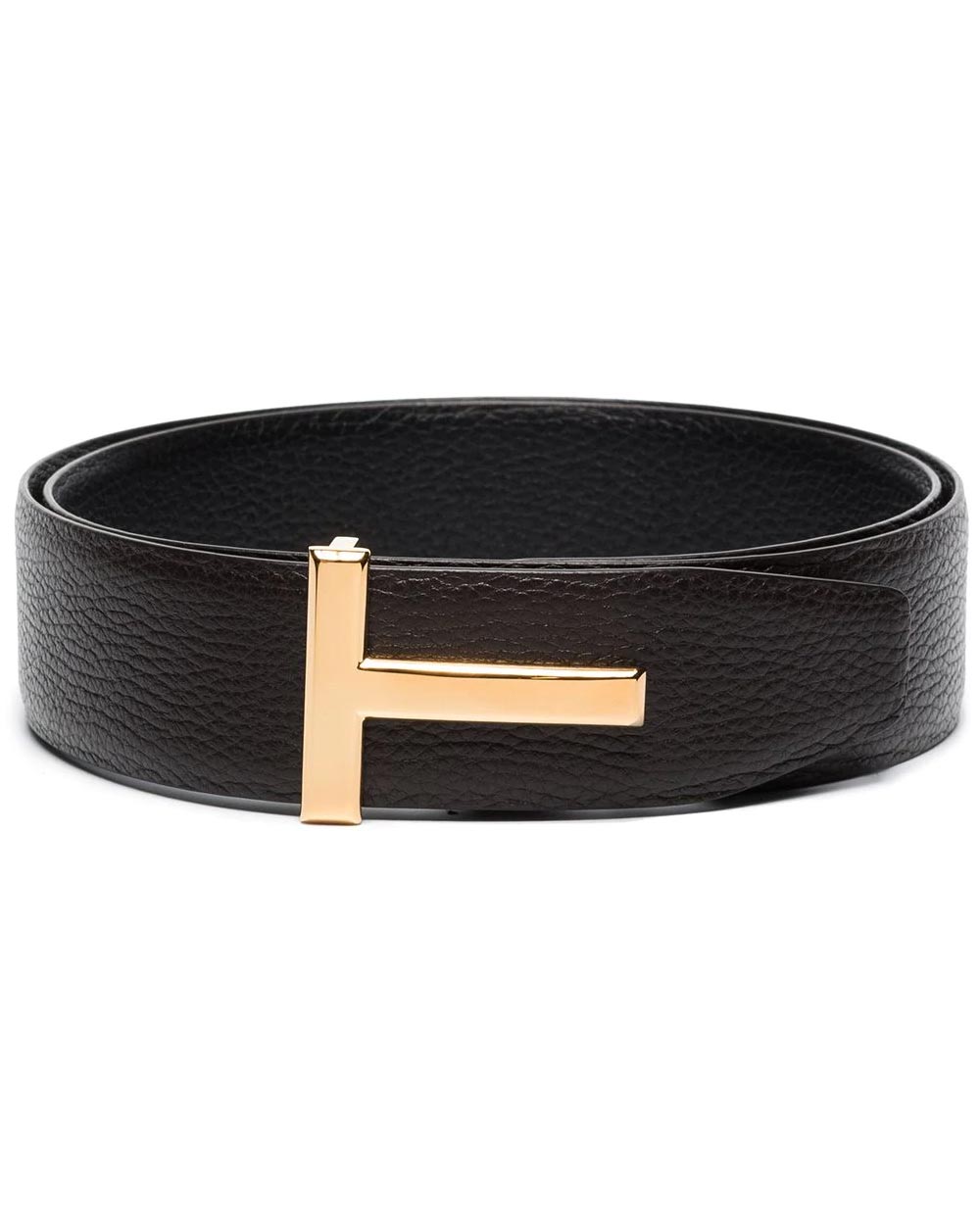 Black Grainy Leather T Belt