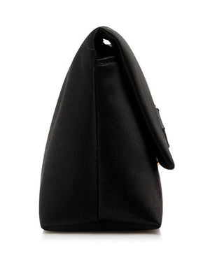 Mini Satin Shoulder Bag in Black