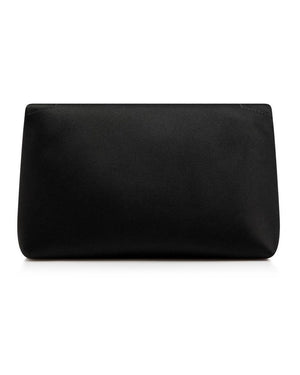 Mini Satin Shoulder Bag in Black