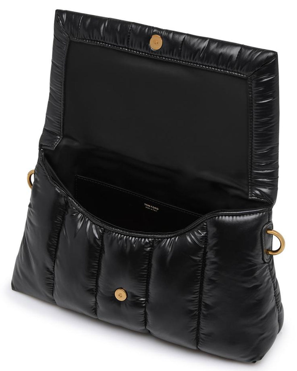Quilted Nylon Puffy Medium Bag in Black