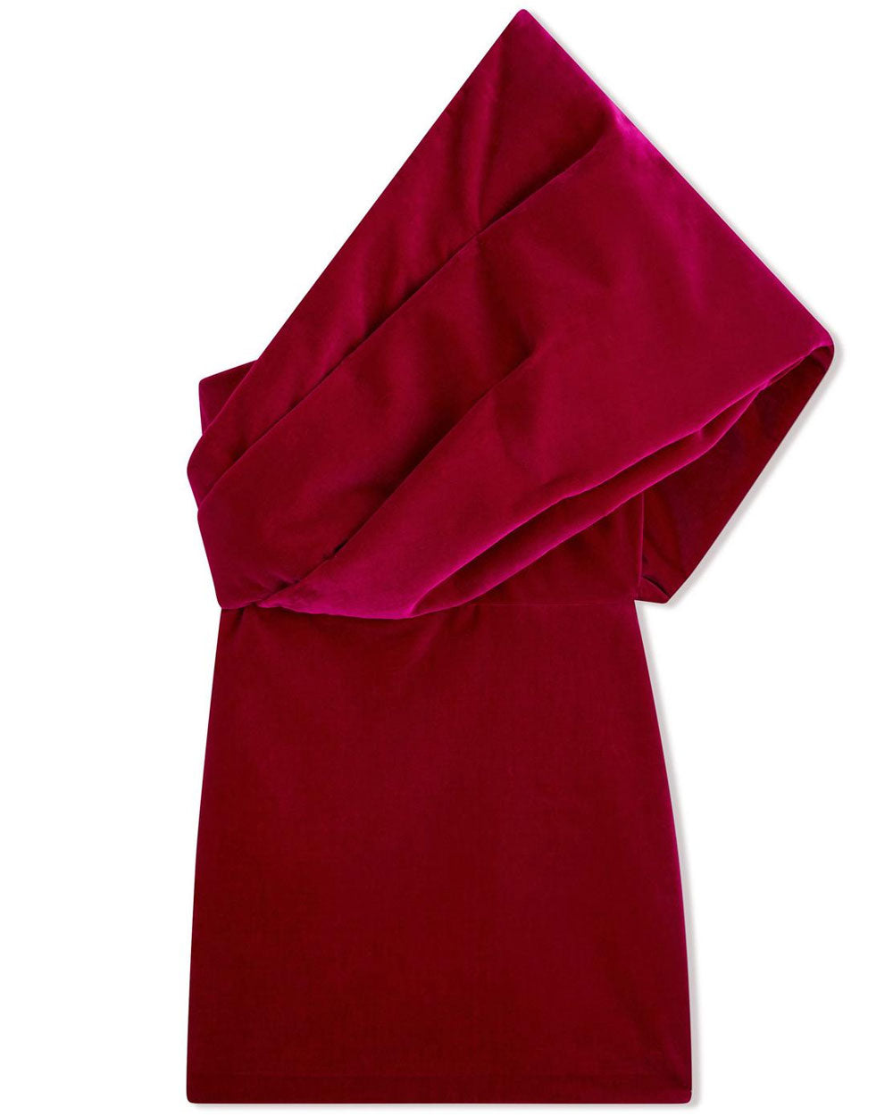 Raspberry Velvet Single Shoulder Cocktail Mini Dress