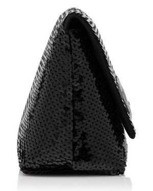 Sequin Mini Chain Bag in Black