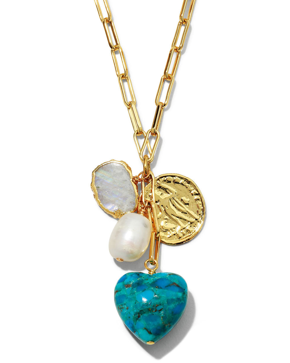 Turquoise Heart Charm Necklace