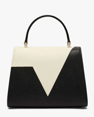 Iside V Intarsia Top Handle Mini Bag in Black/ Pergamena White