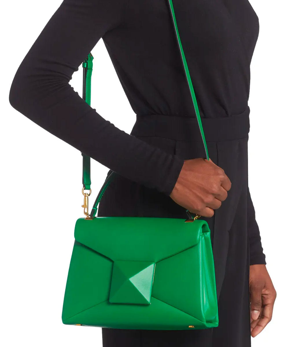 Valentino Garavani One Stud Leather Top Handle Bag in Gea Green ...