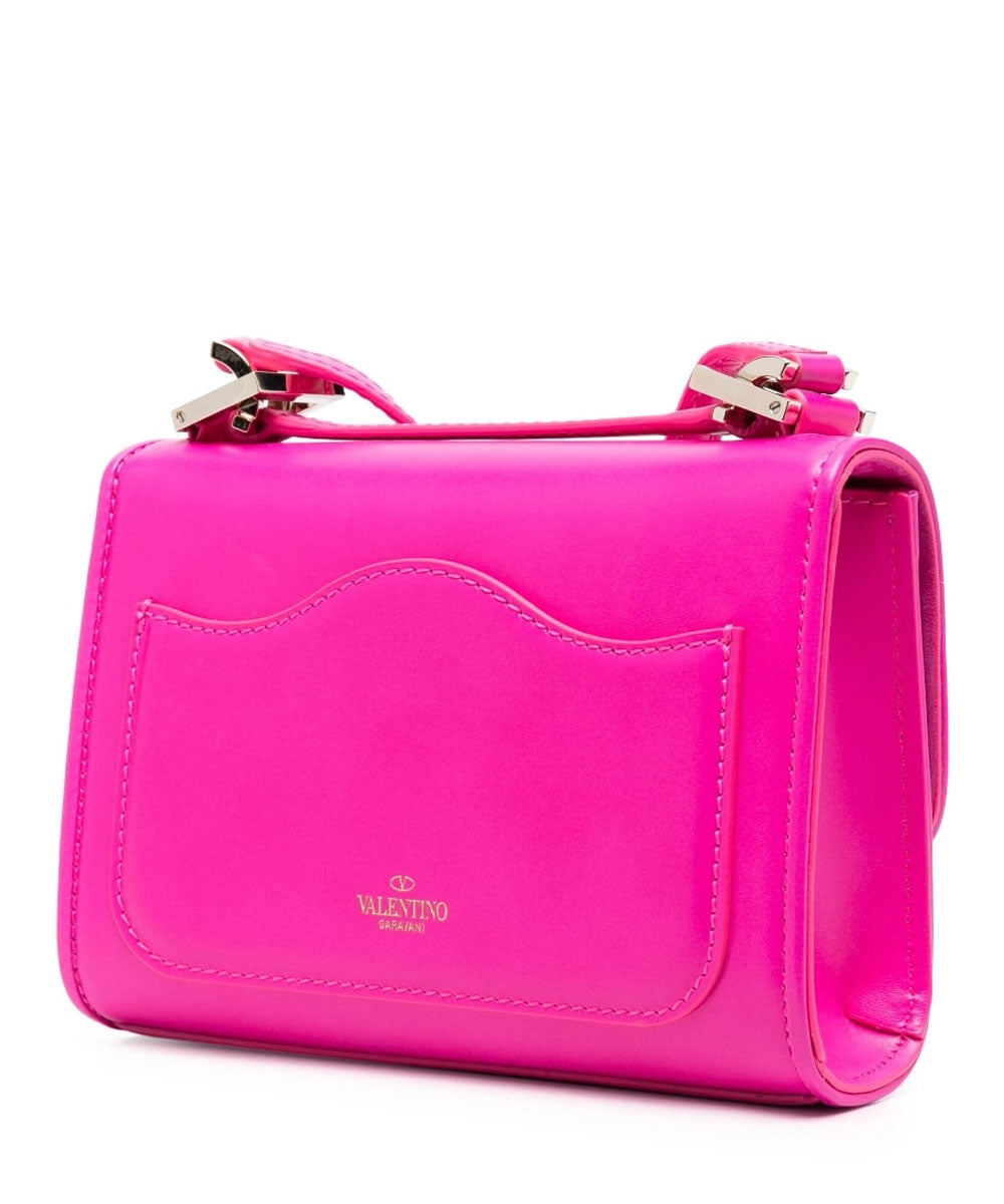 Valentino Garavani Small Vlogo Type Shoulder Bag in Pink