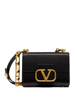 Shop Valentino Garavani Stud Sign VLogo Leather Crossbody Bag