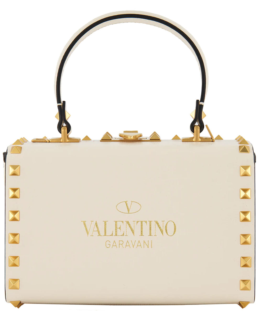 Valentino Garavani - Alcove Black Leather Rockstud Box Bag