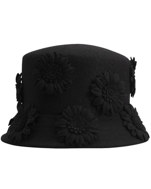Floral Bucket Hat in Nero