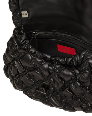 Medium Nappa Spike Shoulder Bag in Nero