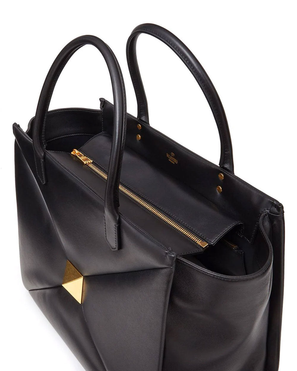 One Stud Large Tote in Nero
