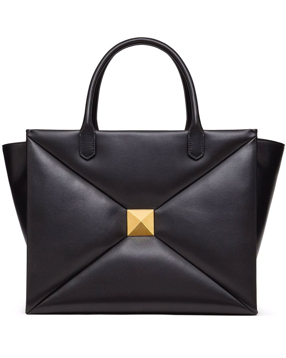 One Stud Large Tote in Nero