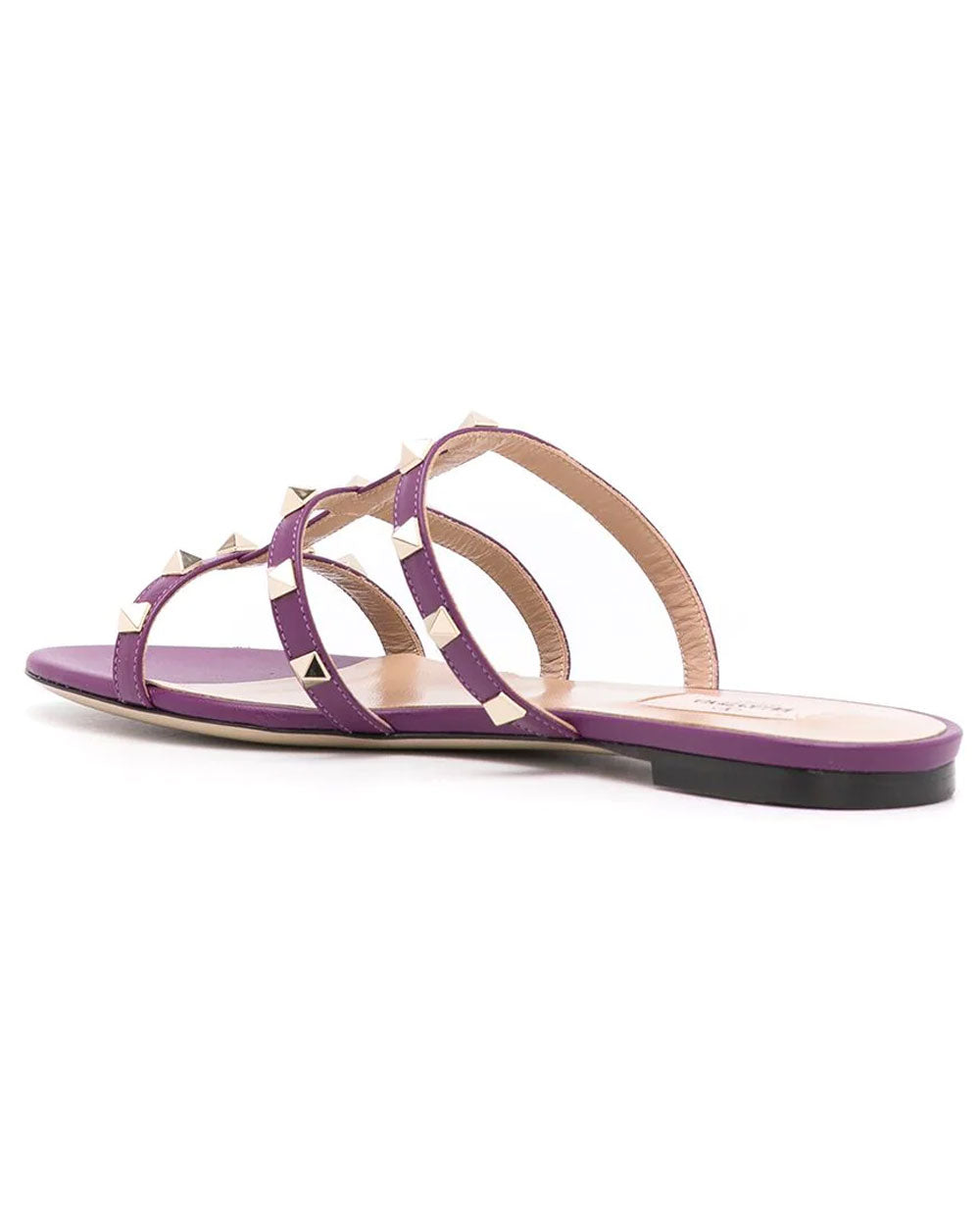 Rockstud Slide Sandal in Indian Violet