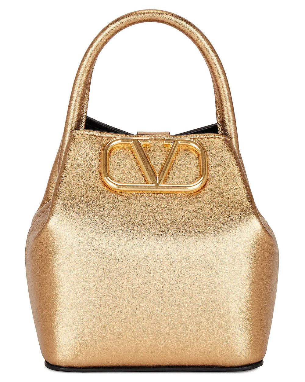 VLOGO Signature Mini Bucket Bag in Antique Brass