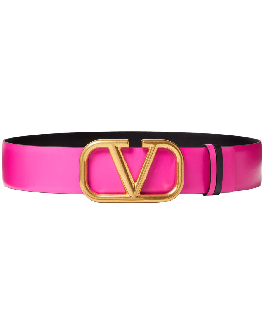 Valentino Reversible Embellished V-Logo Belt in Blush and Black – Stanley  Korshak