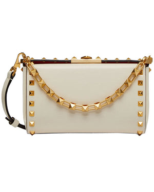 Rockstud Alcove Clutch in Ivory