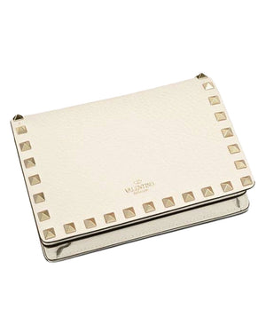 Light Ivory Pouch with Rockstuds and Chain