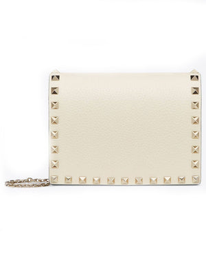 Light Ivory Pouch with Rockstuds and Chain