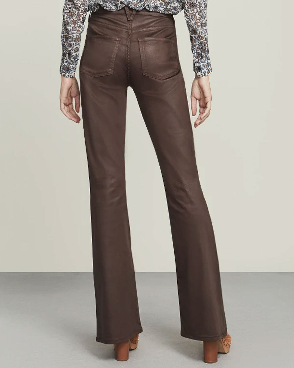 Beverly High Rise Skinny Flare Jean in Brown