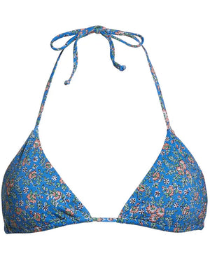 Blue Floral Cala Bikini Top
