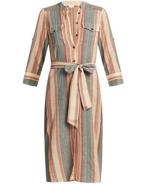 Blush Stripe Makua Button Down Midi Dress