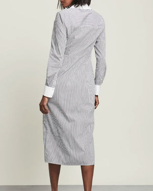 Charcoal Stripe Cita Midi Dress