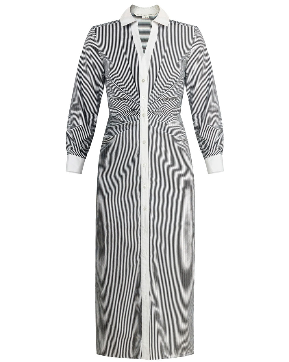 Charcoal Stripe Cita Midi Dress